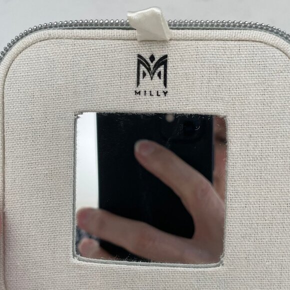 Milly Traveling Zippered Jewelry Case in Zebra Print Grey + White Sz OS NWOT - Picture 9 of 11